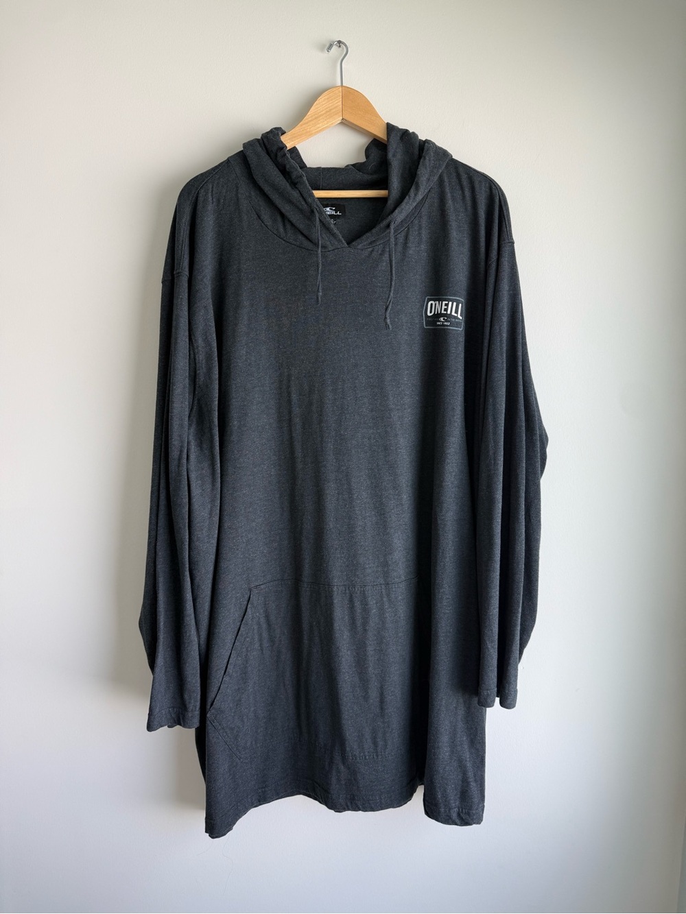 O’Neill Men’s 5XLT Charcoal Gray Lightweight Pullover Hoodie Big Tall